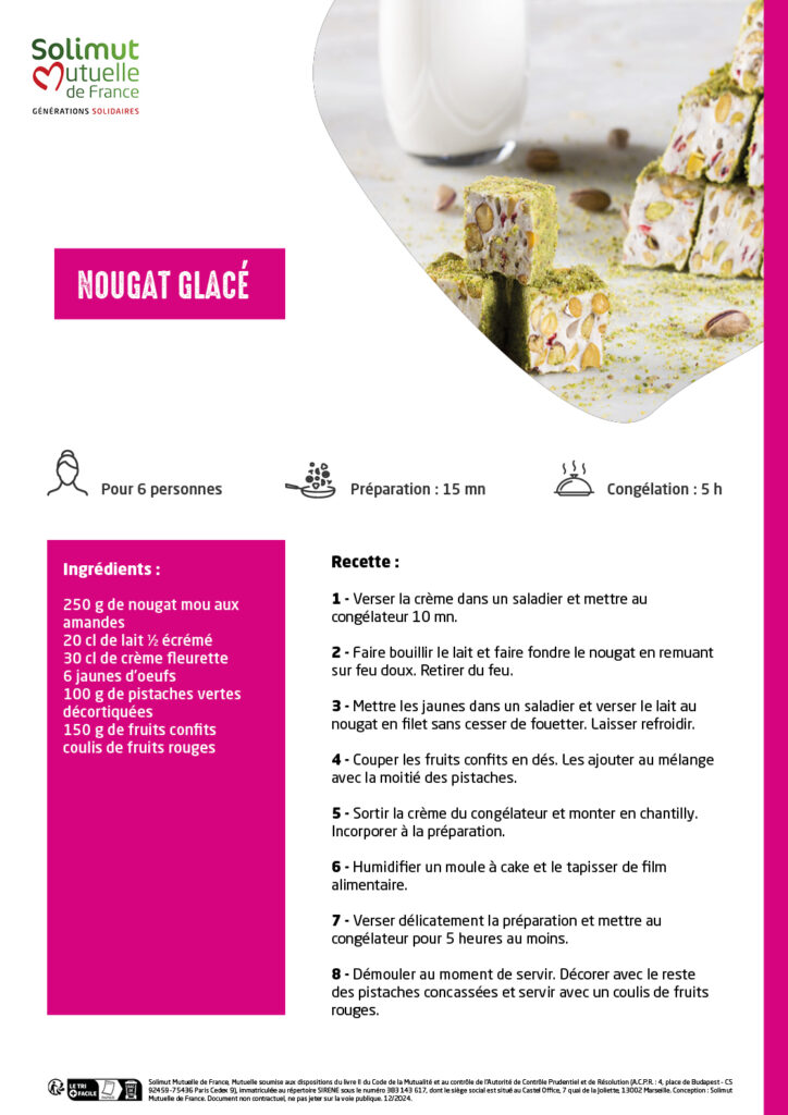 Menu Nougat glacé
